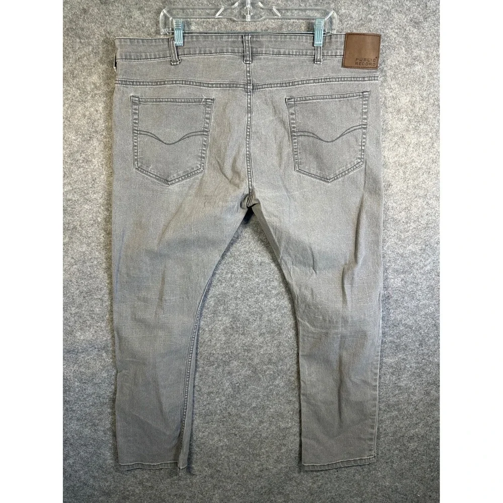 Public Record Mens Gray Slim Fit Stretch Denim Jeans 40W x‎ 30L RN149158